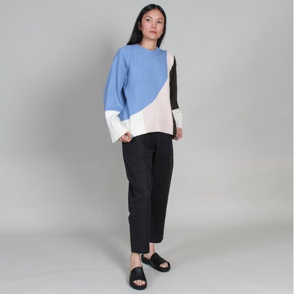 Apiece Apart Colourblocked Cotton Sweater, Size Medium. - Picture 13 of 13